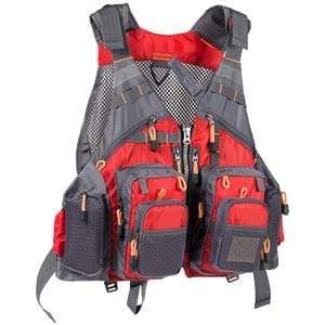 Bassdash Strap Fishing Vest Adjustable for Men and Women, for Fly Bass Fishing and Outdoor Activities Red