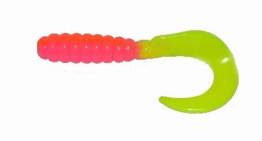 Big Bite Baits CTG219-100 2 in. Curl Tail Grub Motor Oil Fire Fishing Lure  - Pack of 100 