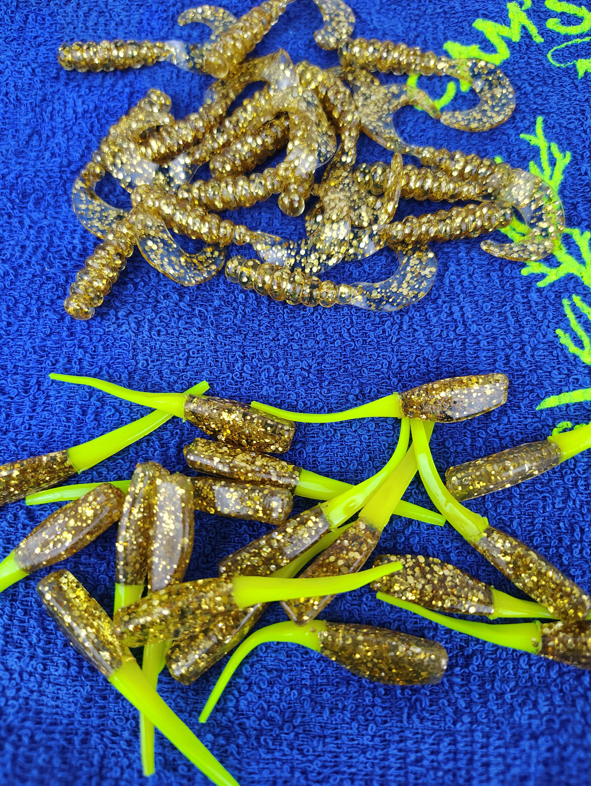 Mr October Gold and Goldfinger hand-poured crappie soft plastics