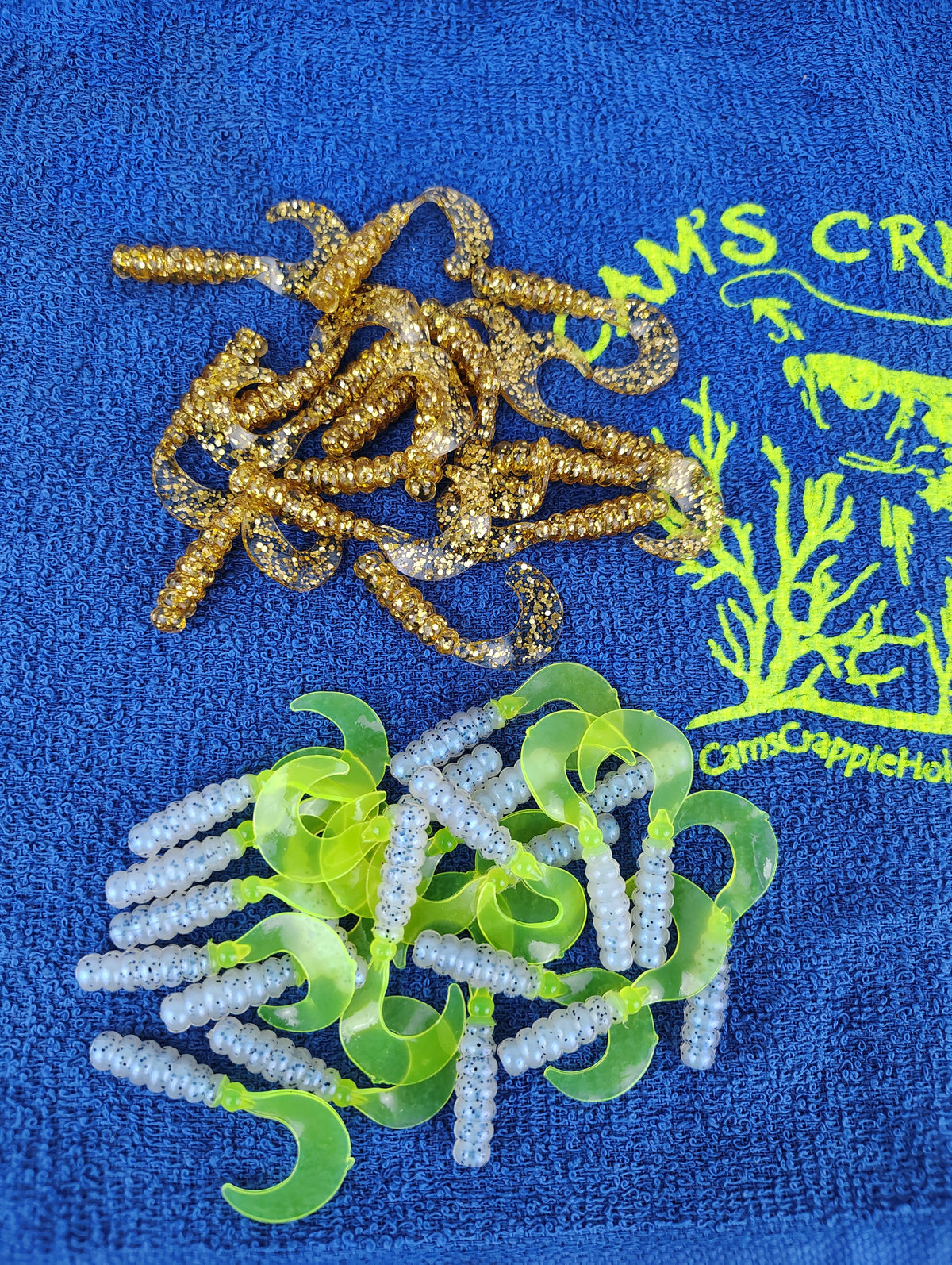 Cam's hologram flake 2-inch curly tail soft plastics for crappie