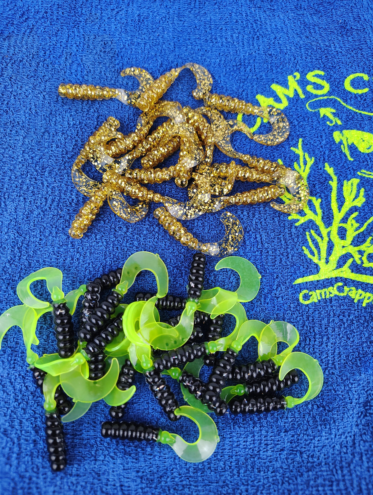 Cam's hologram flake curly tail soft plastics for crappie and panfish