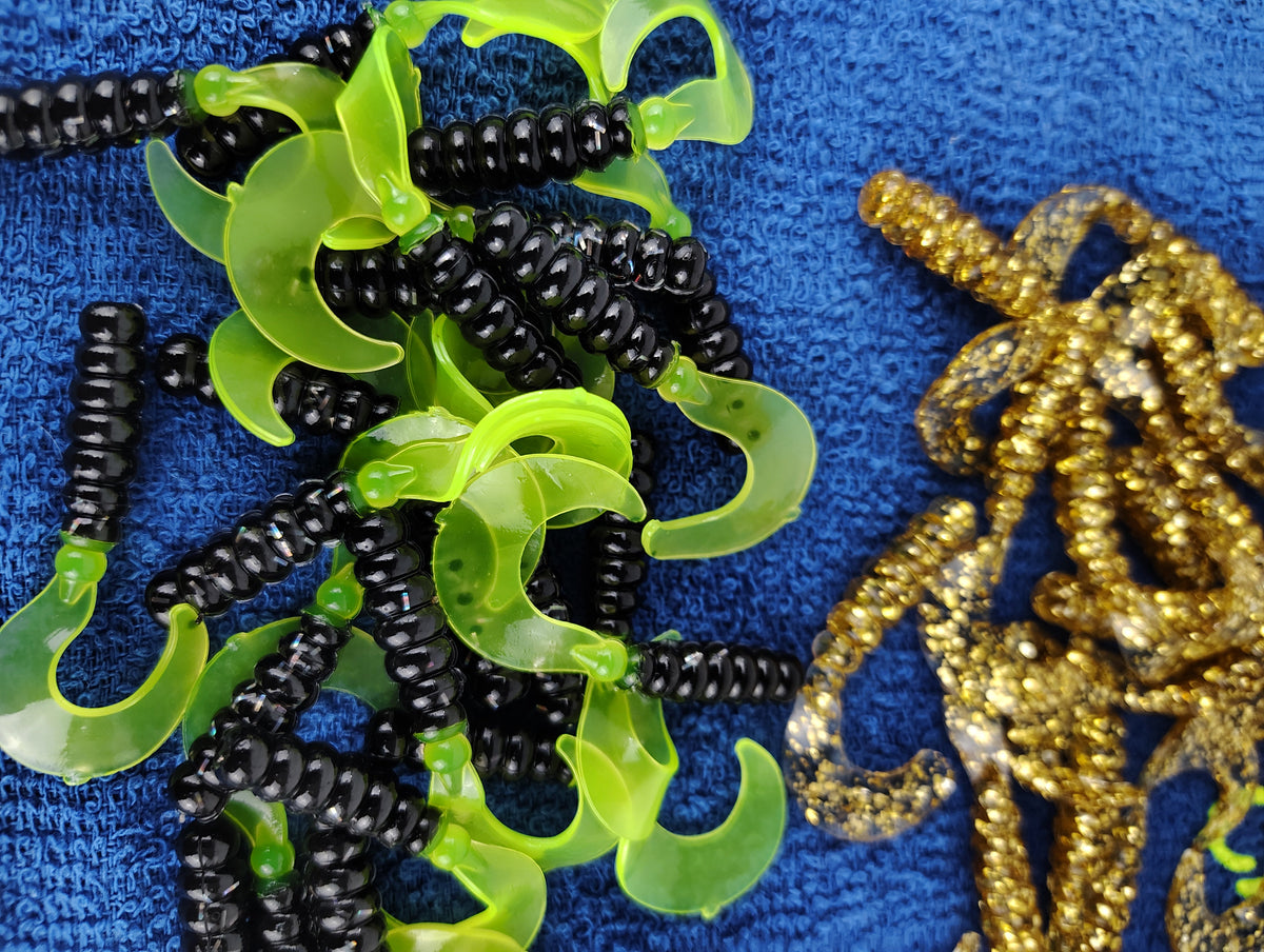 Cam's hologram flake curly tail soft plastics for crappie and panfish