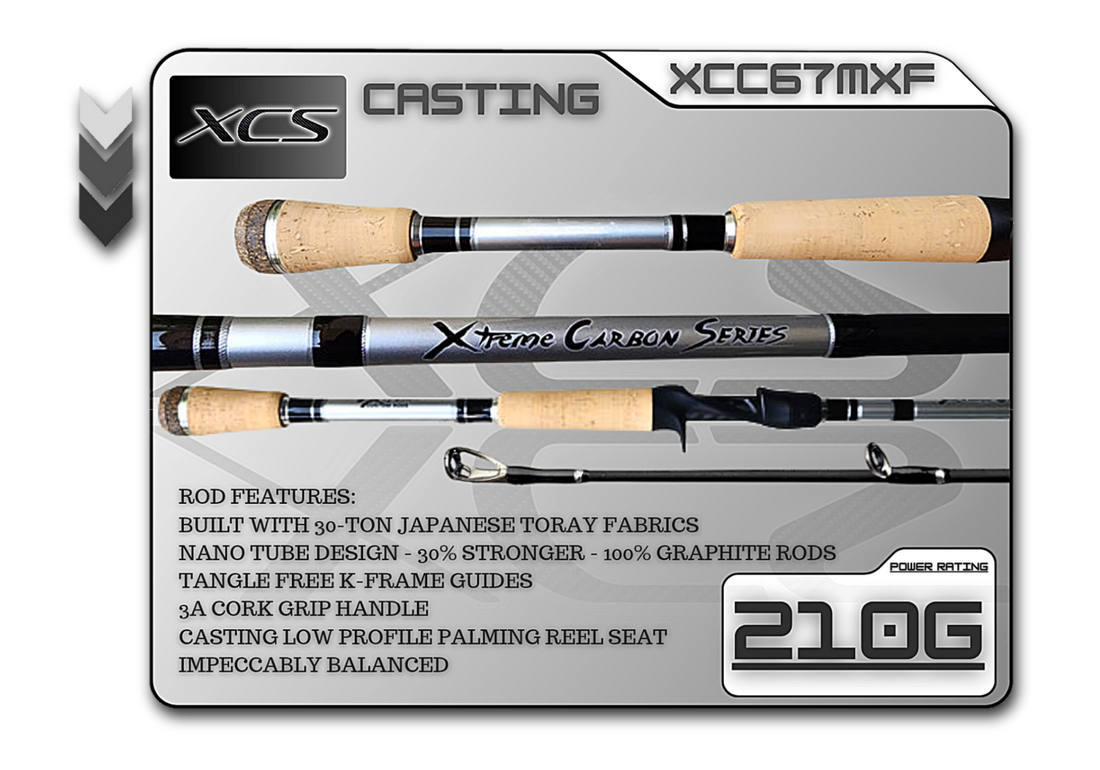 Fish Xtreme XCC67MXF 6’7” medium x-fast casting rod