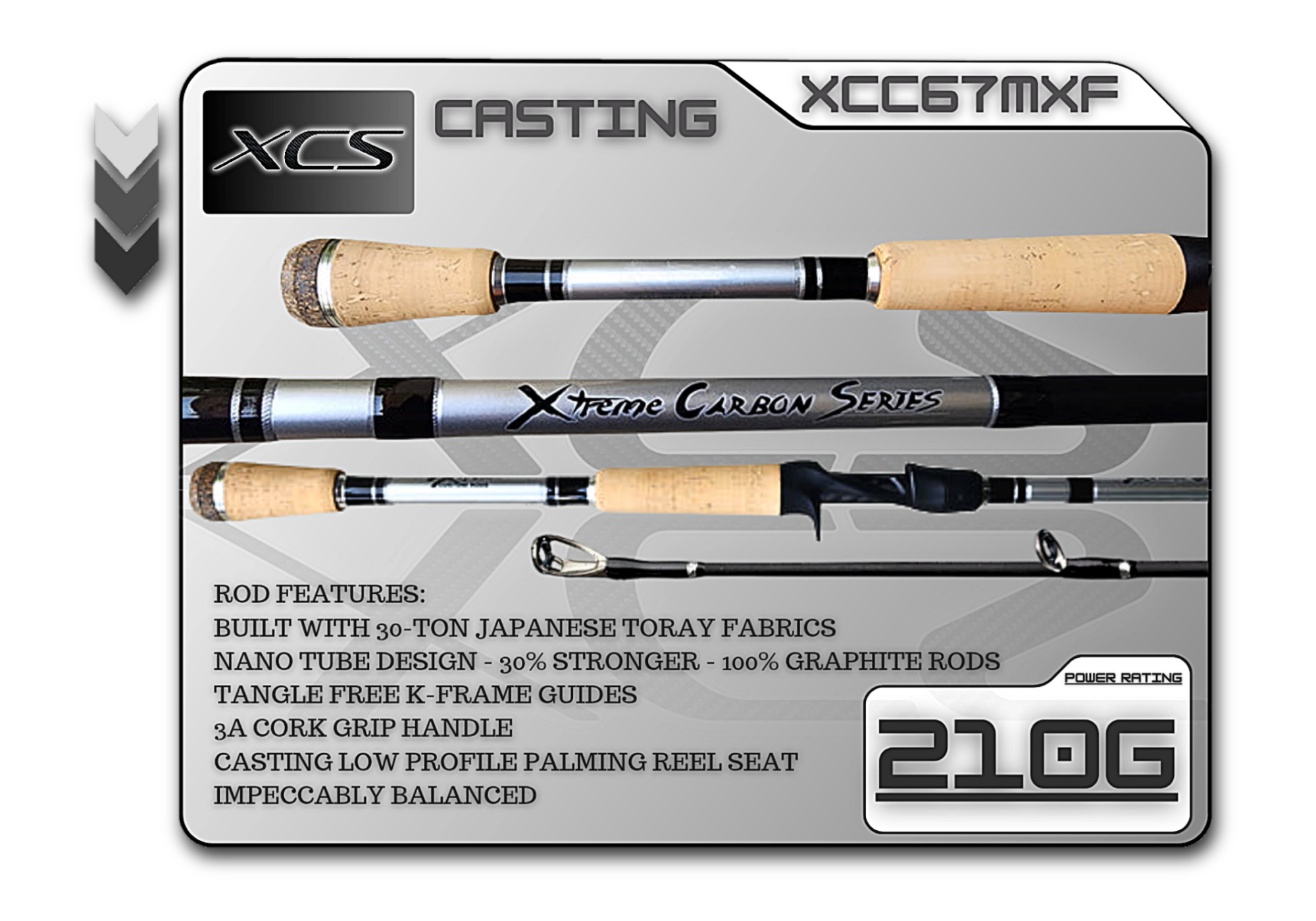 Fish Xtreme XCC67MXF 6’7” medium x-fast casting rod