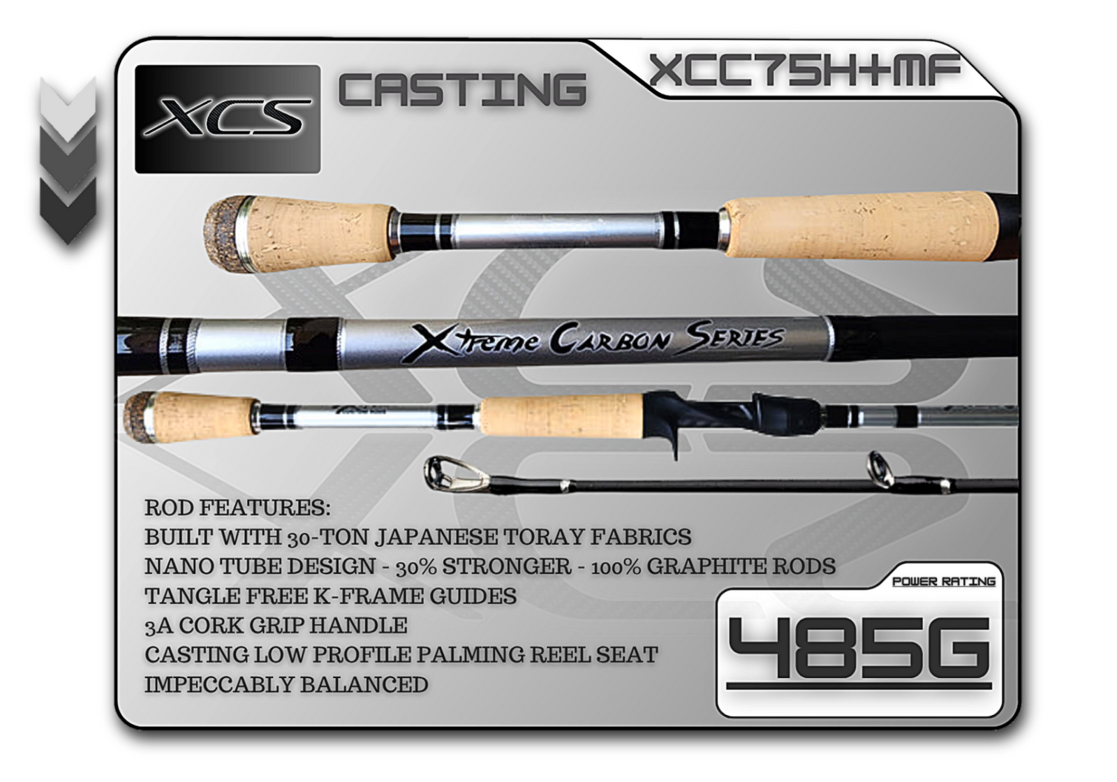 Fish Xtreme XCC75H+MF 7’5” heavy plus mod fast casting rod