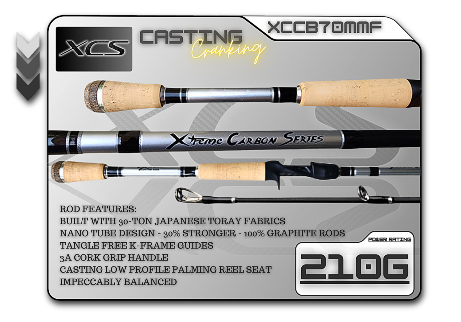 Fish Xtreme XCCB70MMF 7’0” medium mod-fast cranking rod