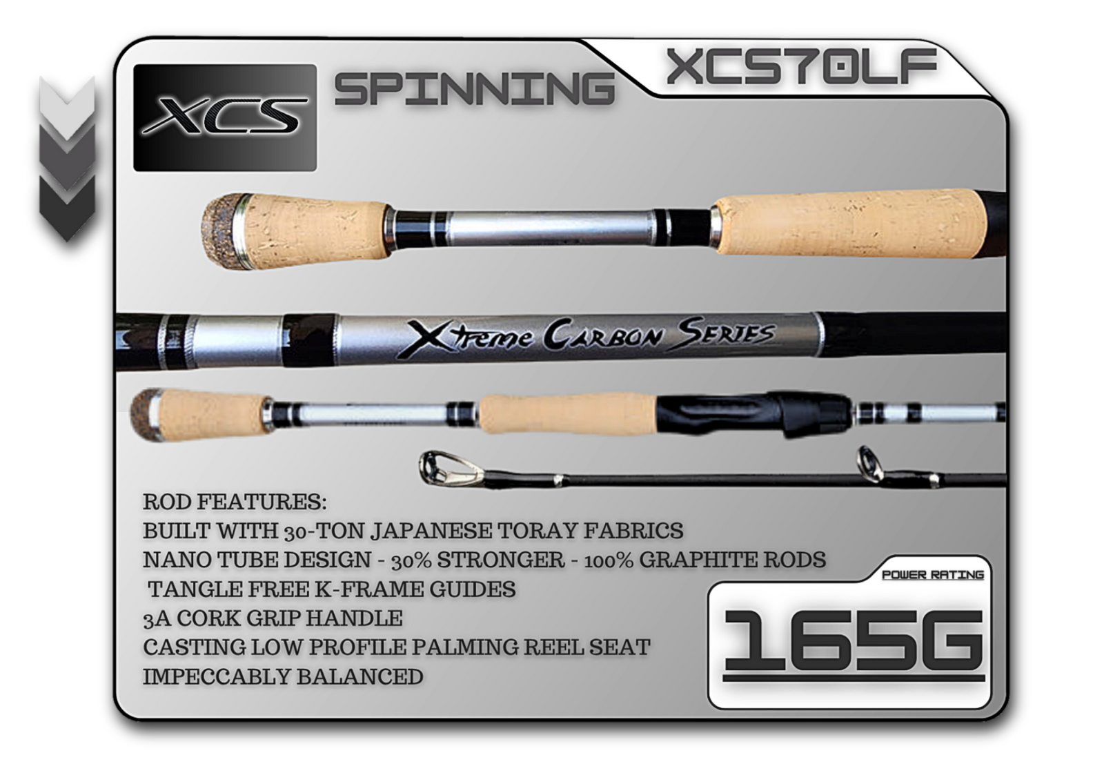 Ultralight finesse spinning rod for bass and crappie – XCS70LF