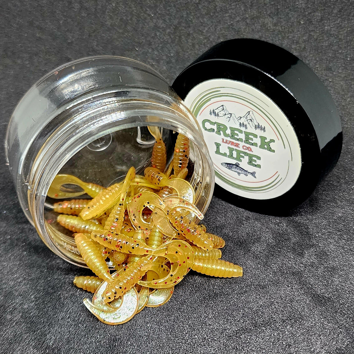 Creek Life 1&quot; Micro Curl Tail Grub &quot;The Tennessee Twister&quot; – Jar of 20