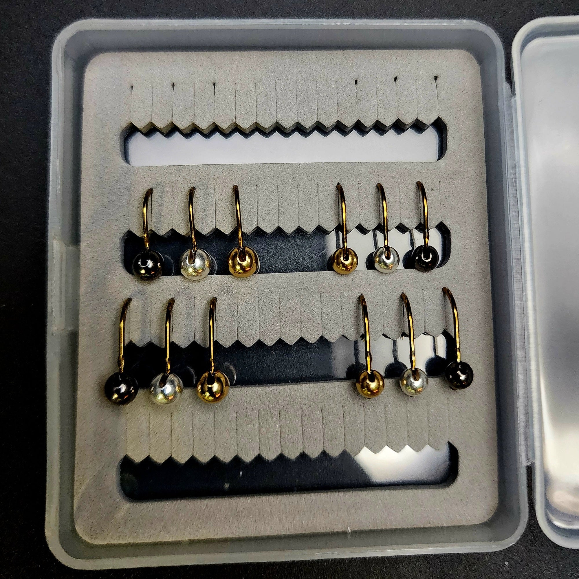 barbed tungsten bead jig heads for trout and bass