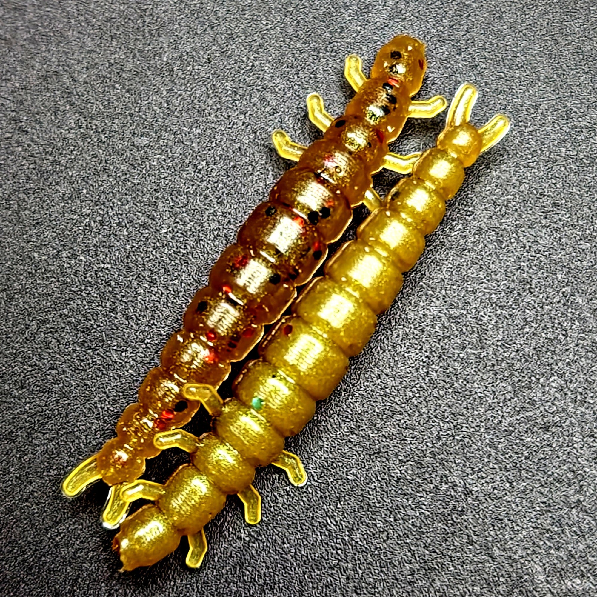 Realistic trout bait designed to imitate caddis fly larvae