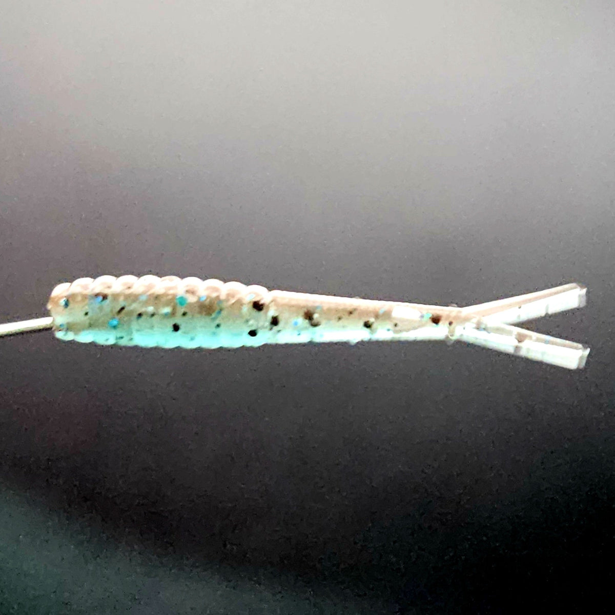 Floating micro fluke bait rigged on tungsten jig head