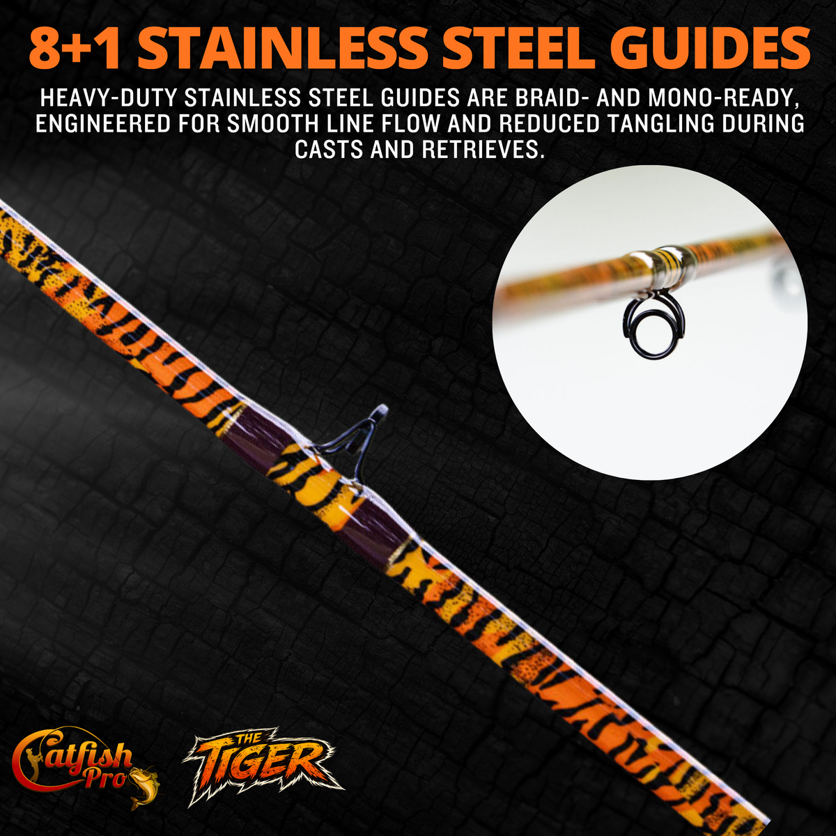 Catfish Pro 1 of 220 The Tiger Limited Edition Glow Casting Rod