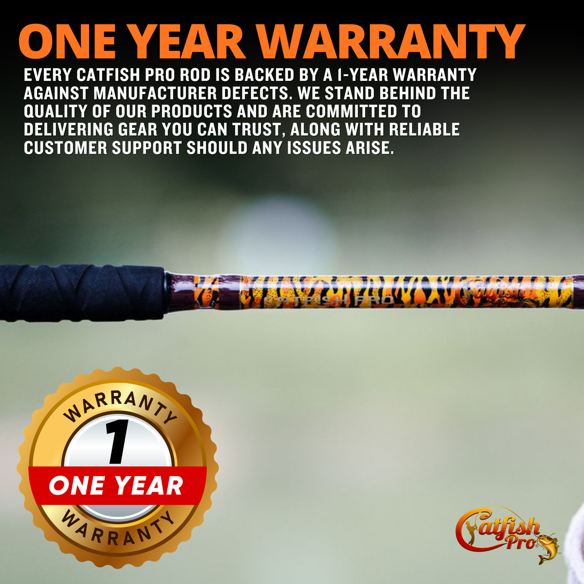 Catfish Pro 1 of 220 The Tiger Limited Edition Glow Casting Rod