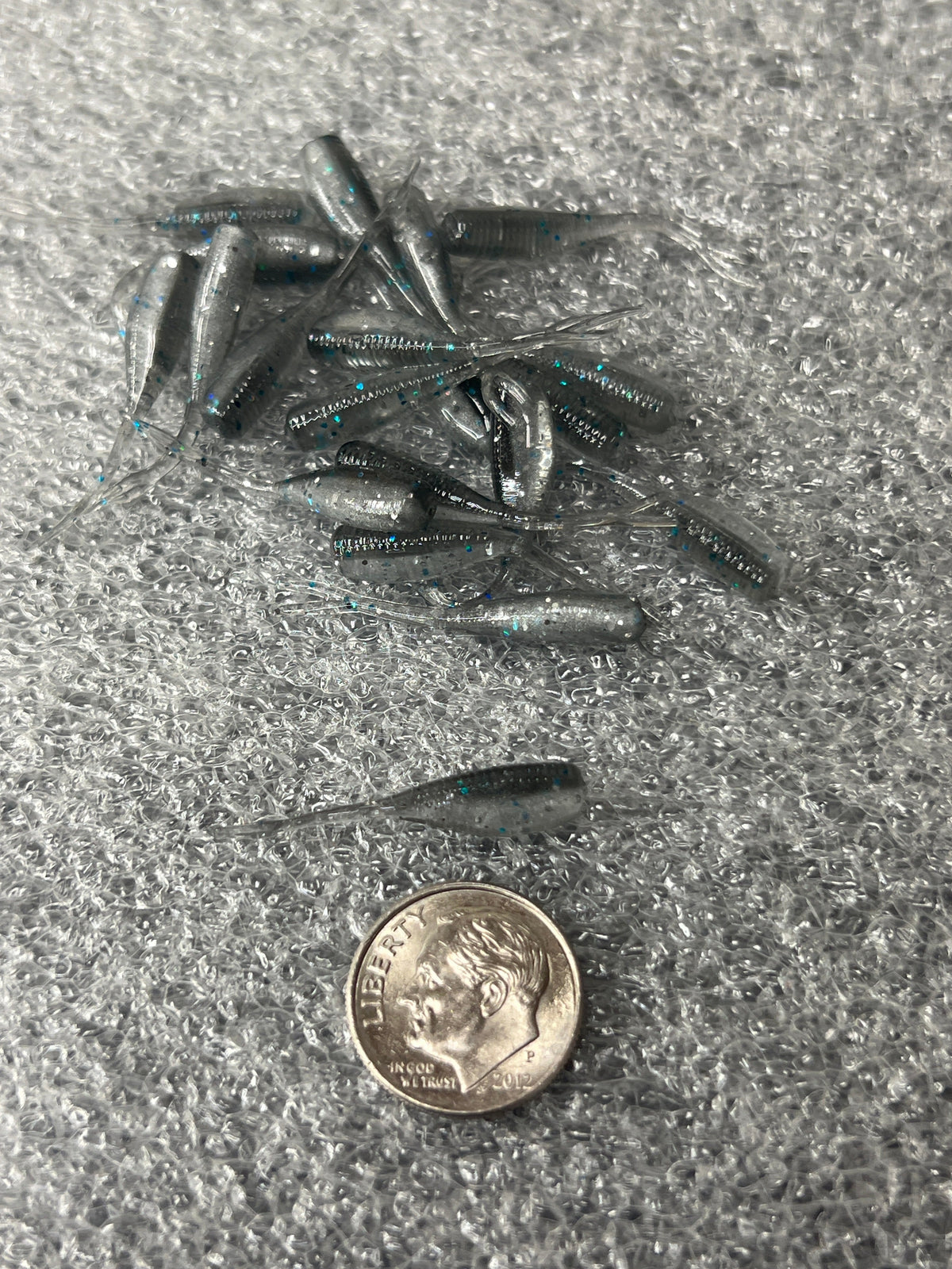 Compact Crappie Crusher soft plastic bait for vertical jigging