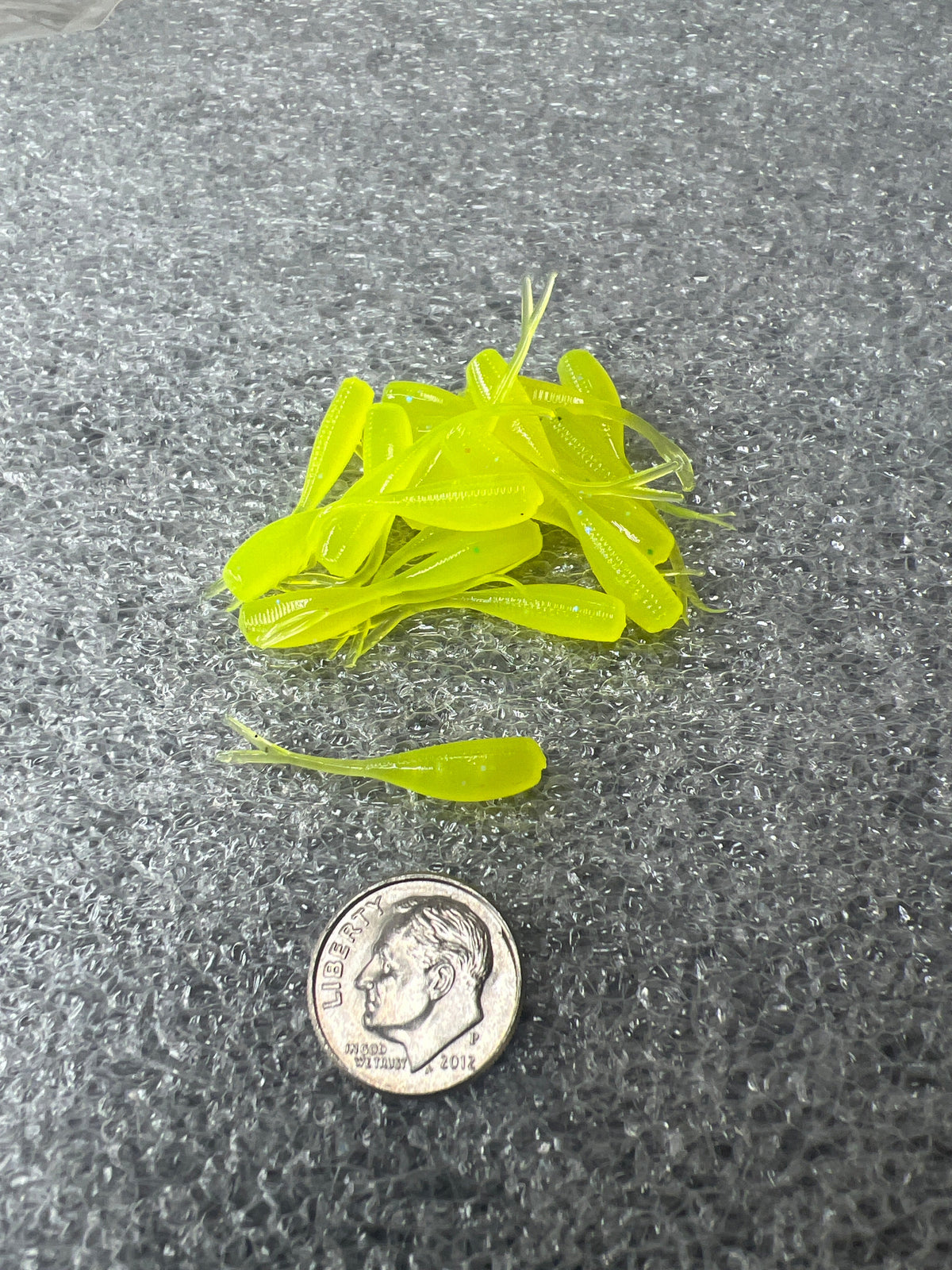 Compact Crappie Crusher soft plastic bait for vertical jigging