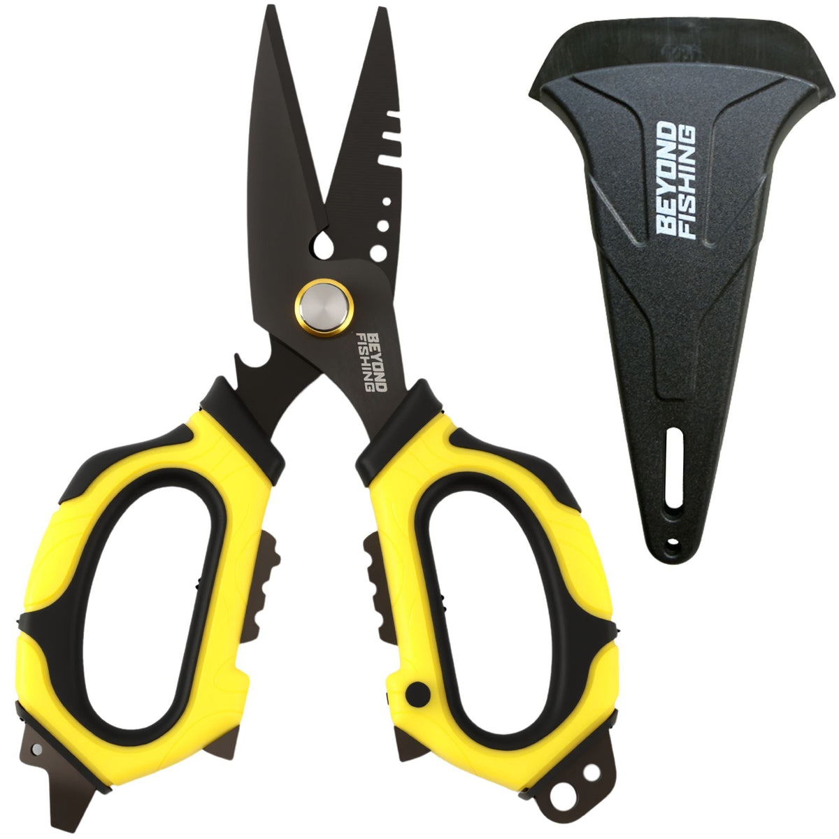 6.5" Omni Pro Fishing Shears Black and Yellow 6.5" Omni Pro Fishing Shears
