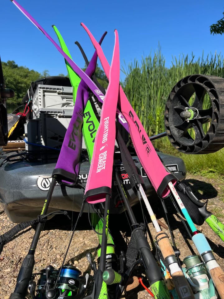 Stylish limited edition spinning rod cover for kayak anglers