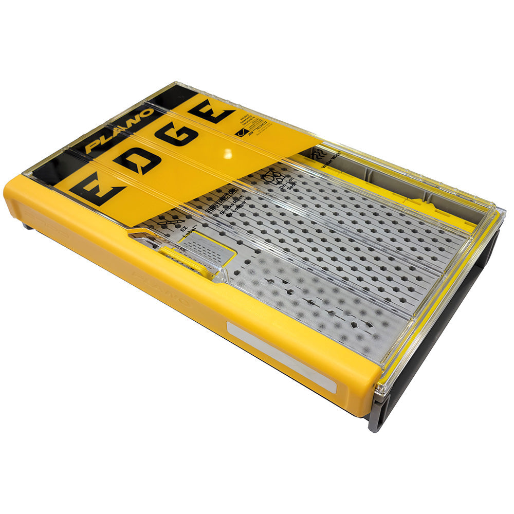 Plano EDGE Hook Box with dual-level hook storage and clear lid