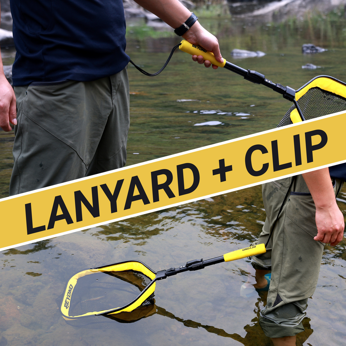 Floating Fishing Net with Foam Hoop - Beyond Braid Lightweight Landing Net for Kayak and Boat Fishing