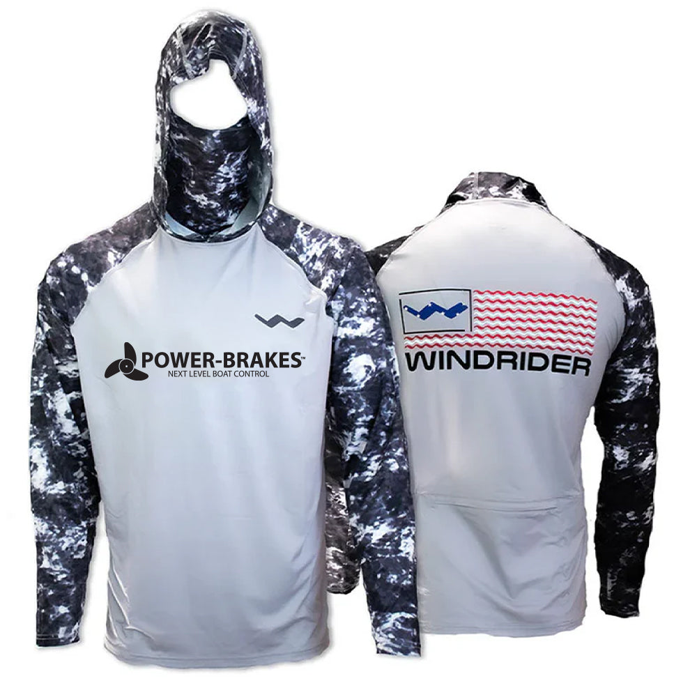 WindRider Power Brakes Atoll Fishing Shirt with hood and gaiter UPF 50+