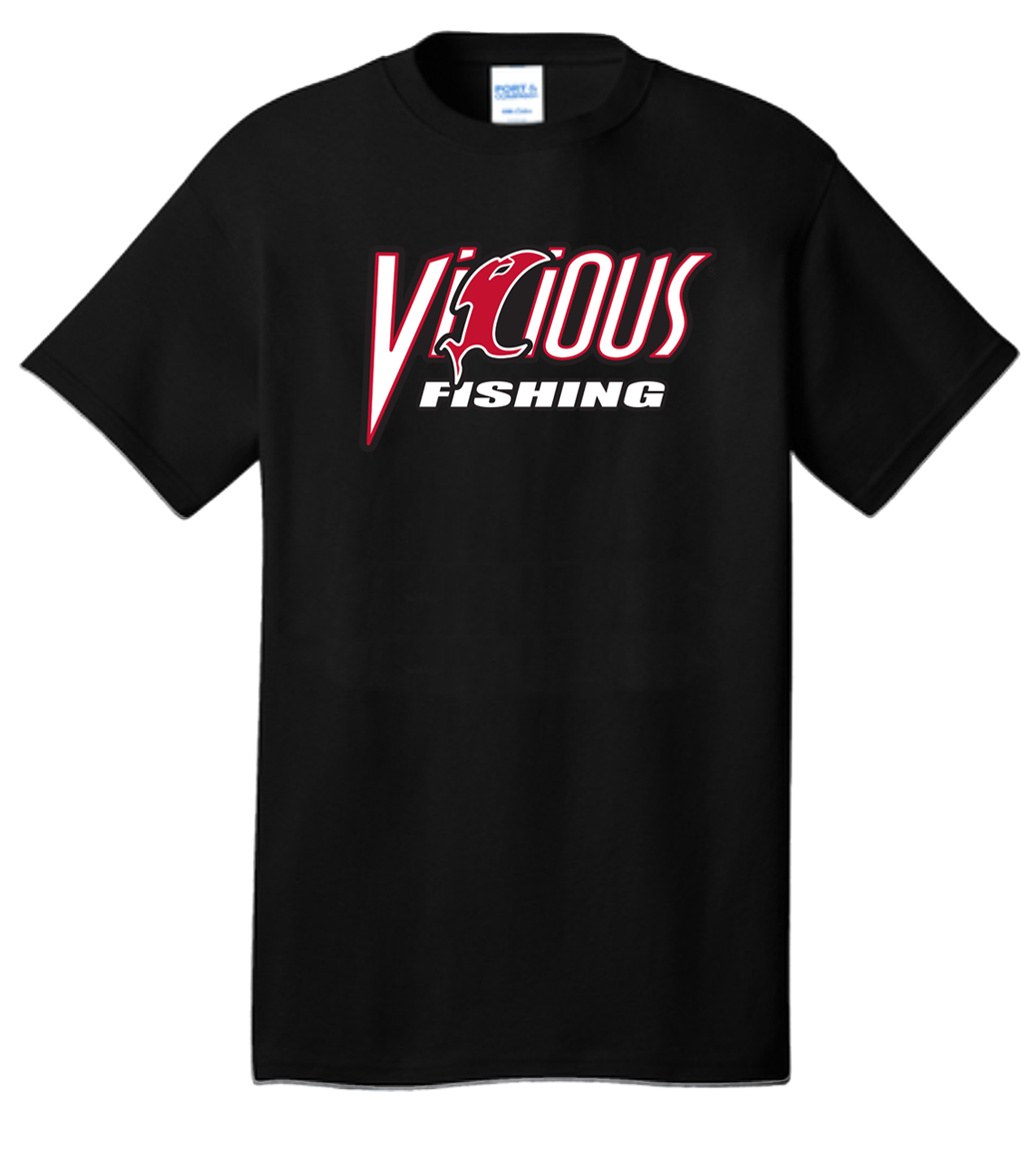 Vicious Fishing logo t-shirt in classic black