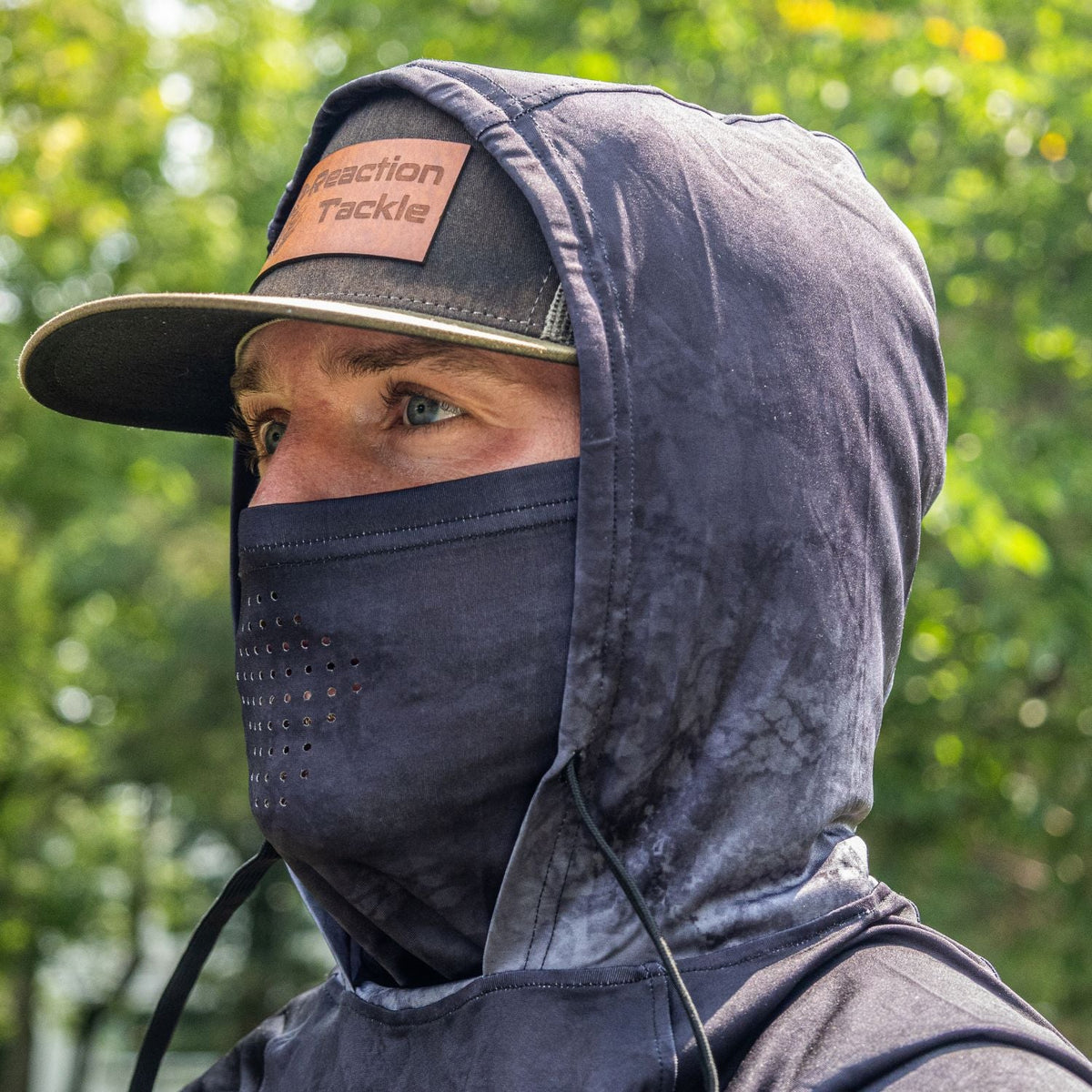 Reaction Tackle UPF 50+ Hooded Gaiter Long Sleeve Fishing Shirt
