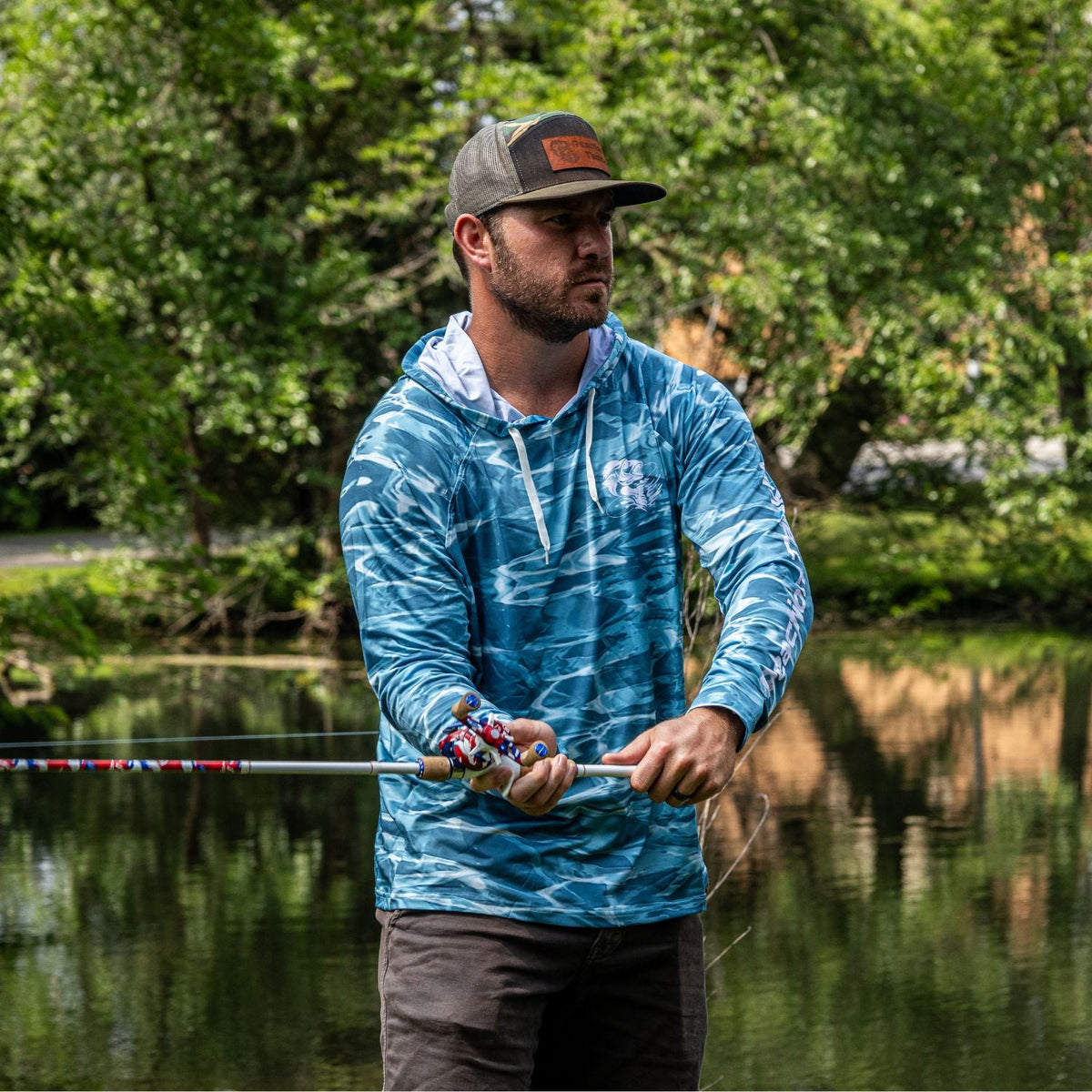 Reaction Tackle UPF 50+ Hooded Fishing Shirt Long Sleeve