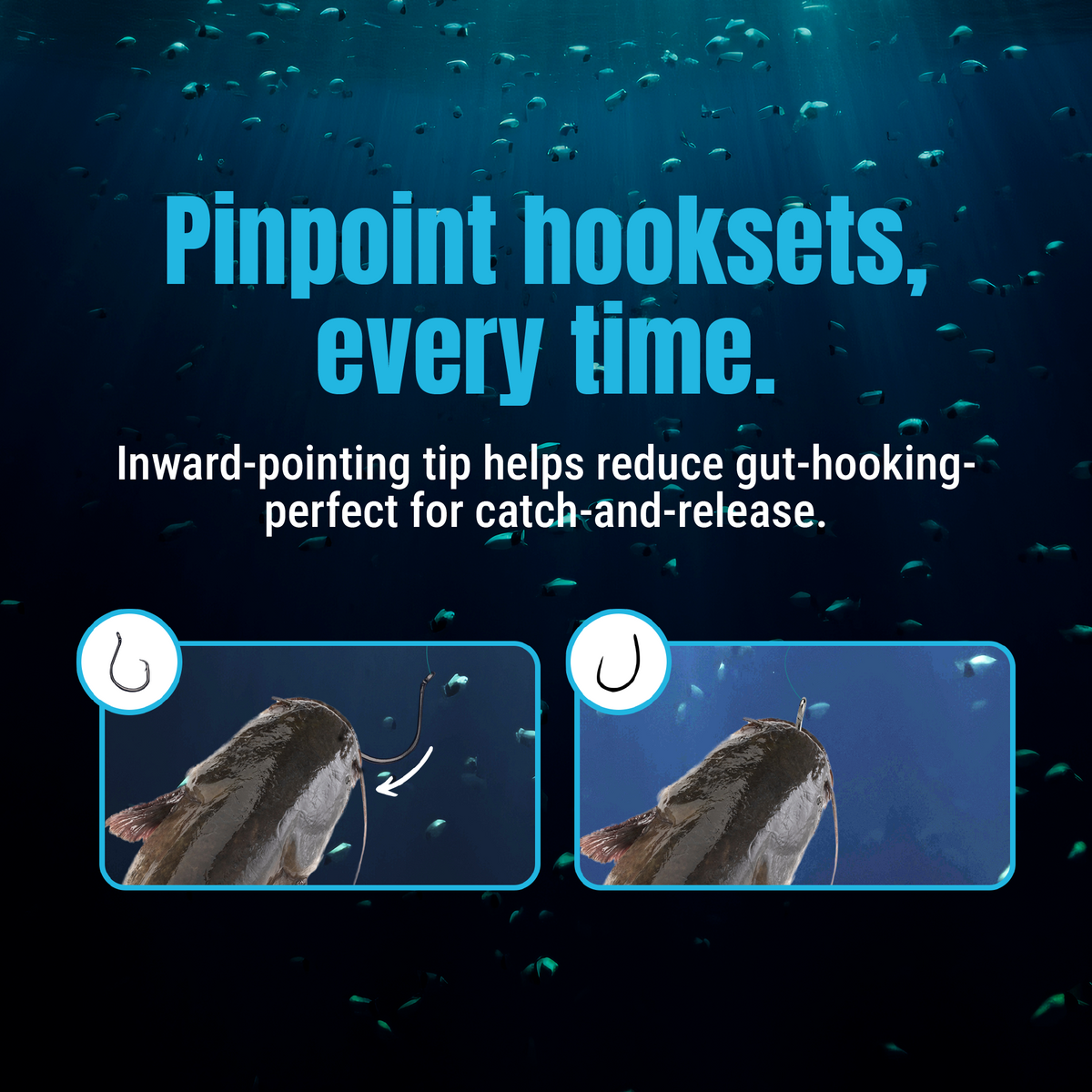 Reaction Tackle Heavyweight Catfish Circle Hooks 25-Pack – Offset Octopus