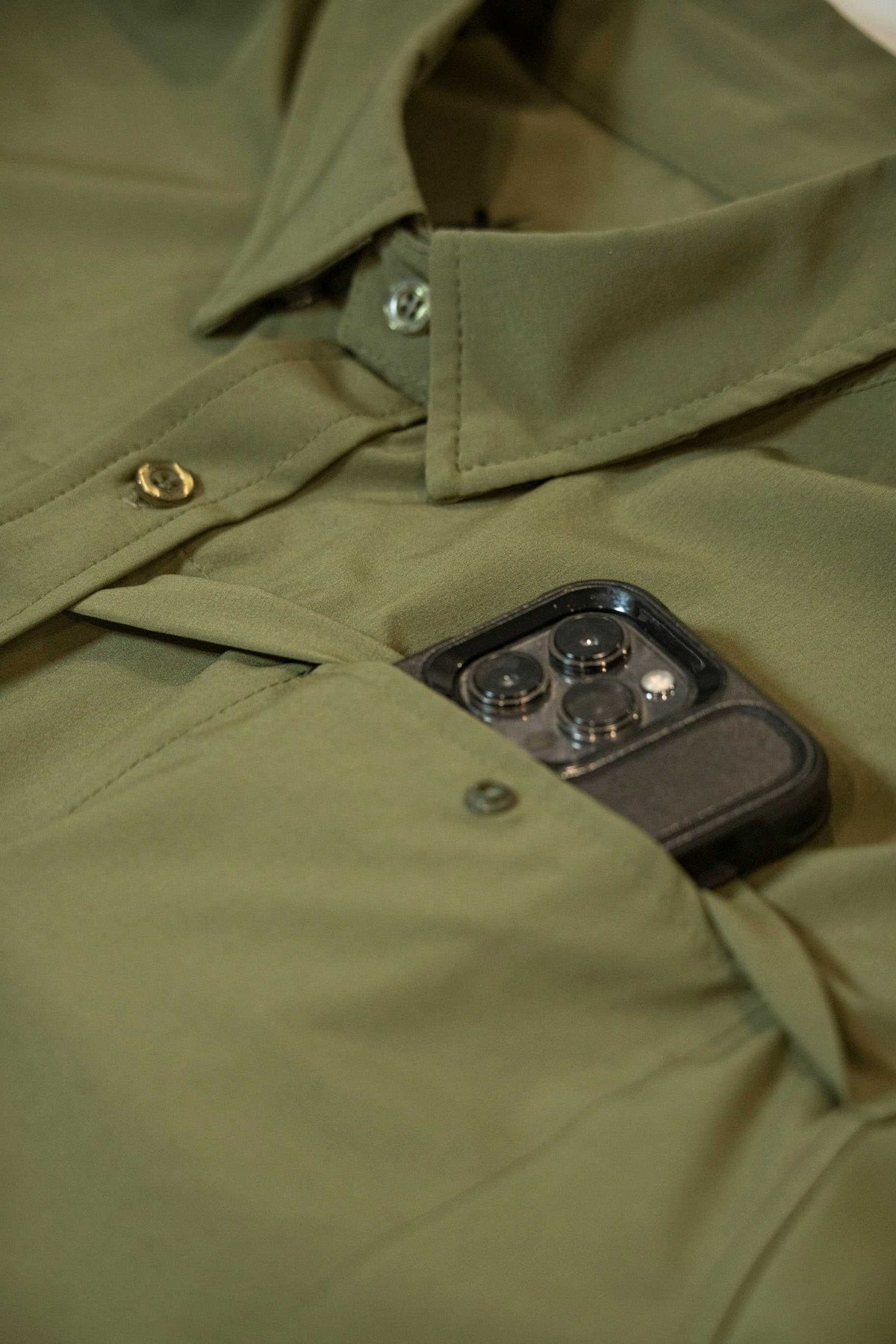 Xotic Camo & Fishing Gear Long Sleeve Solid Lifestyle Button Down w/ REPEL-X