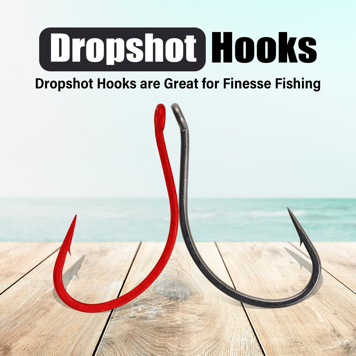 Reaction Tackle Drop Shot Hooks 50-Pack – EWG Hooks