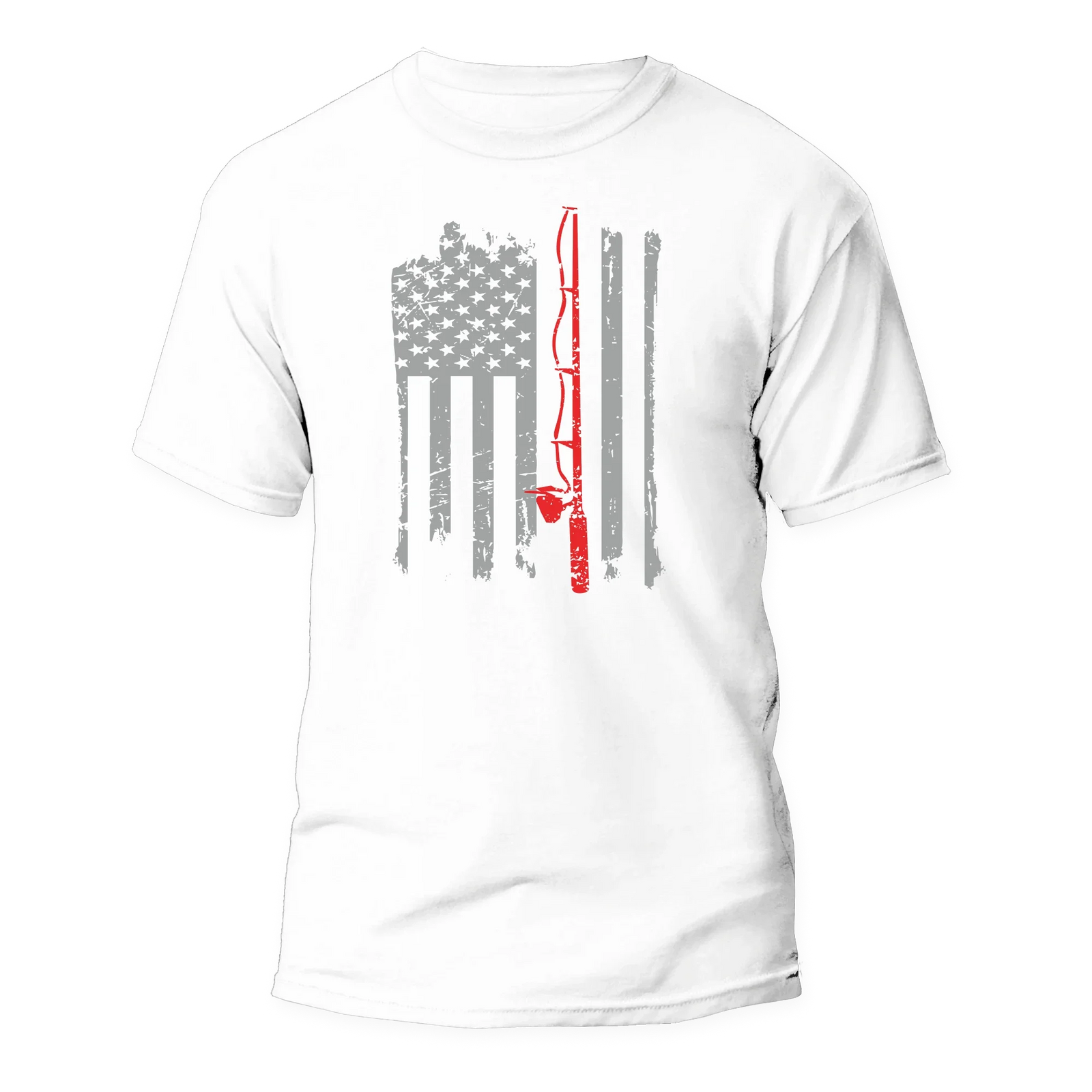 american flag fishing rod t-shirt black  