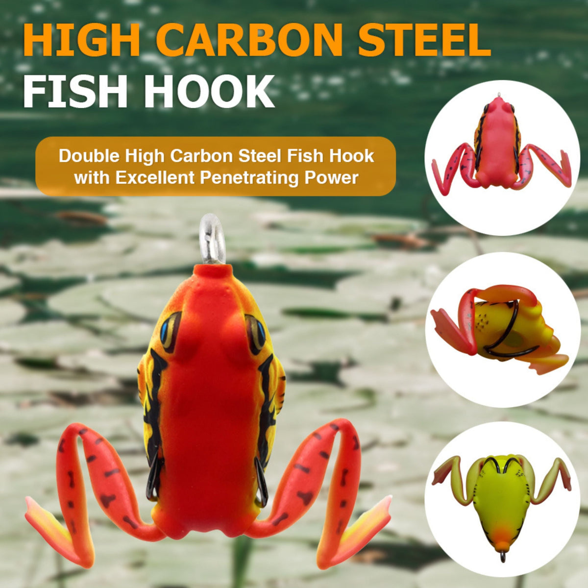 Reaction Tackle 2.25&quot; Hollow Body Frogs – Swimming Legs (2-Pack)