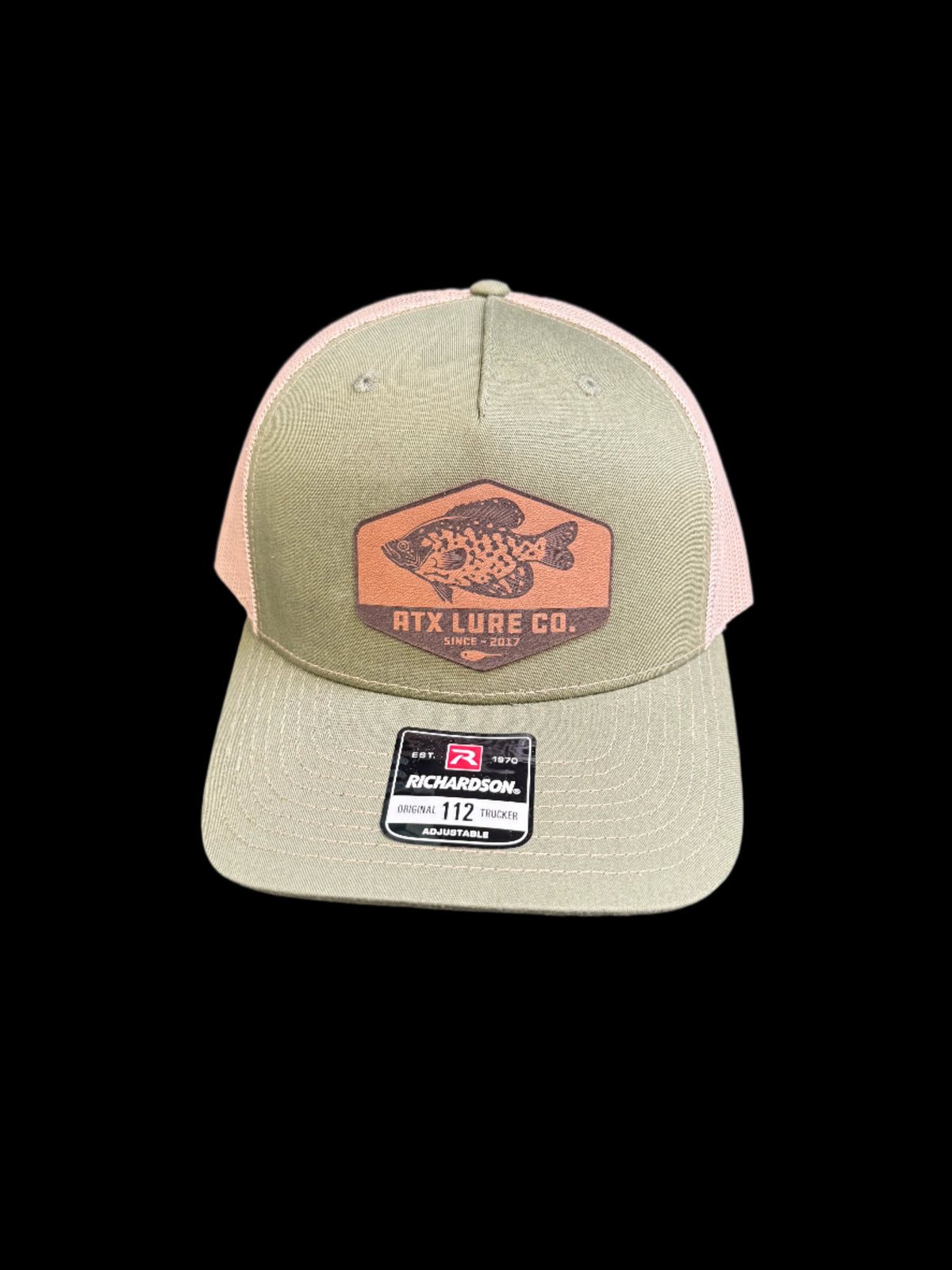 ATX Lures crappie leather patch fishing hat