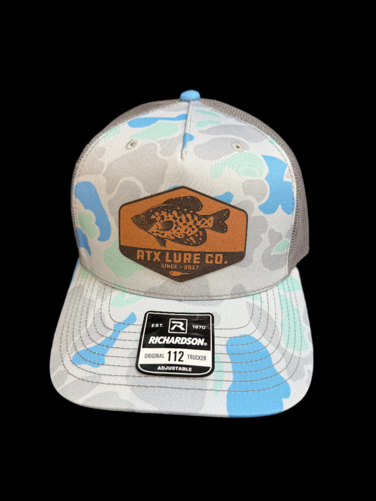 ATX Lures crappie leather patch fishing hat
