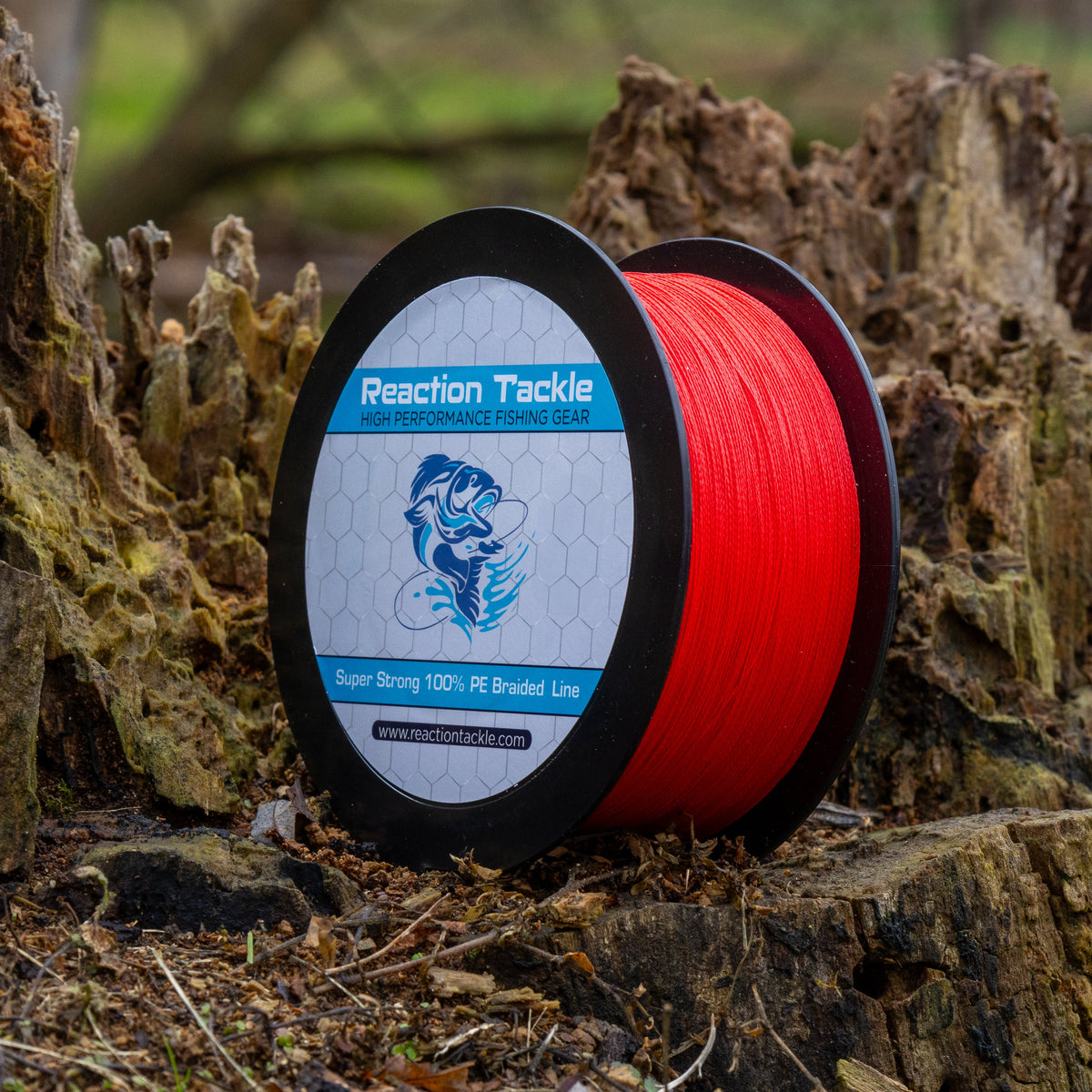 Reaction Tackle Braided Fishing Line – NO FADE Red