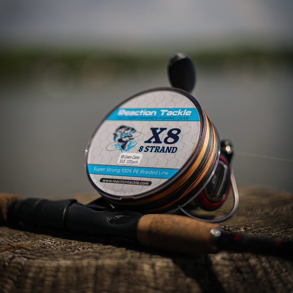 Reaction Tackle X8 Braided Fishing Line – Green Camo