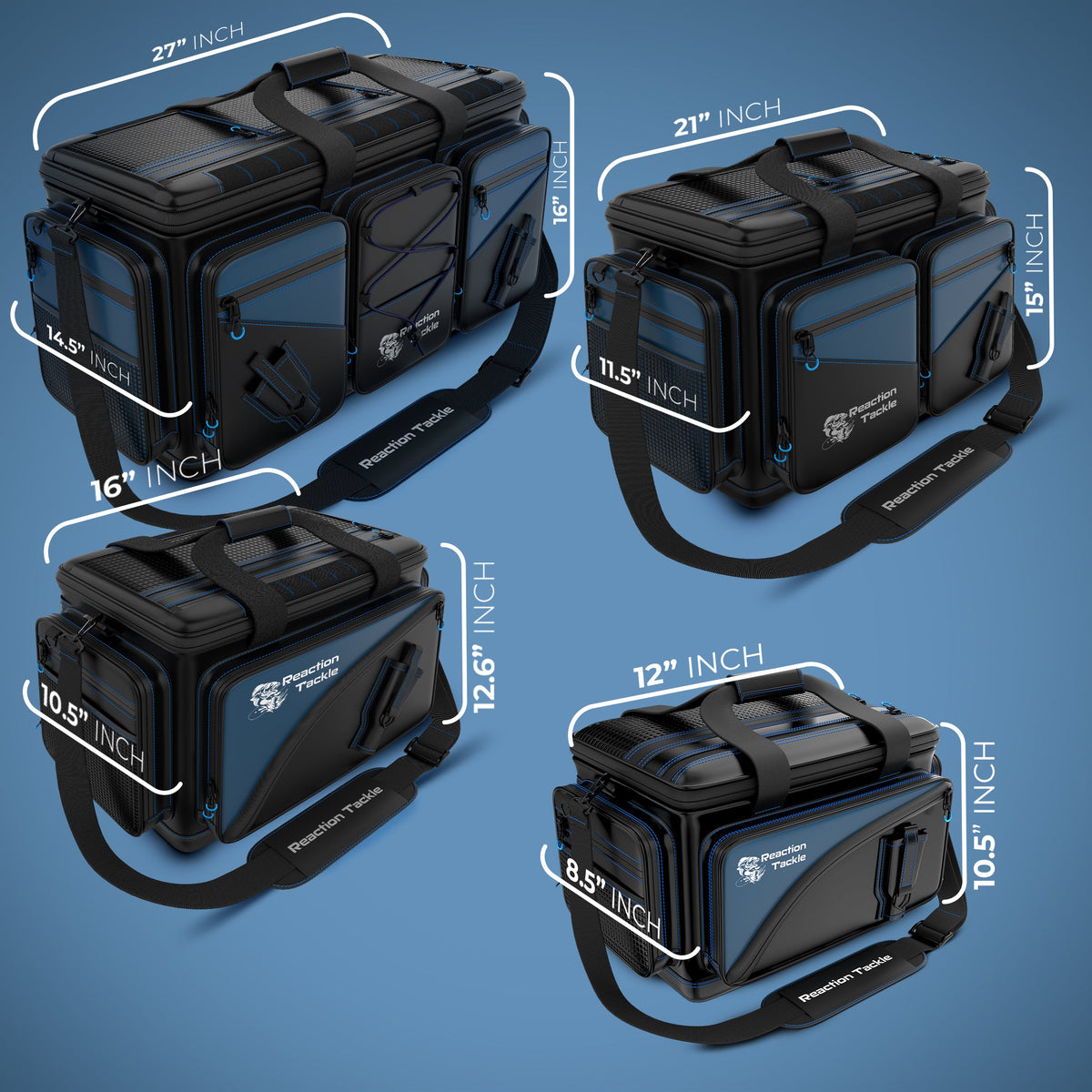 Reaction Tackle Waterproof Fishing Tackle Bags – 4 Sizes