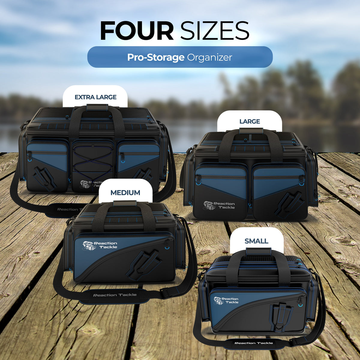 Reaction Tackle Waterproof Fishing Tackle Bags – 4 Sizes
