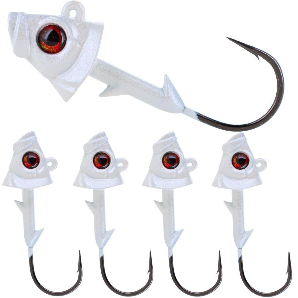 Reaction Tackle Lead Fish Head Swimbait Jigs - 5-PACK