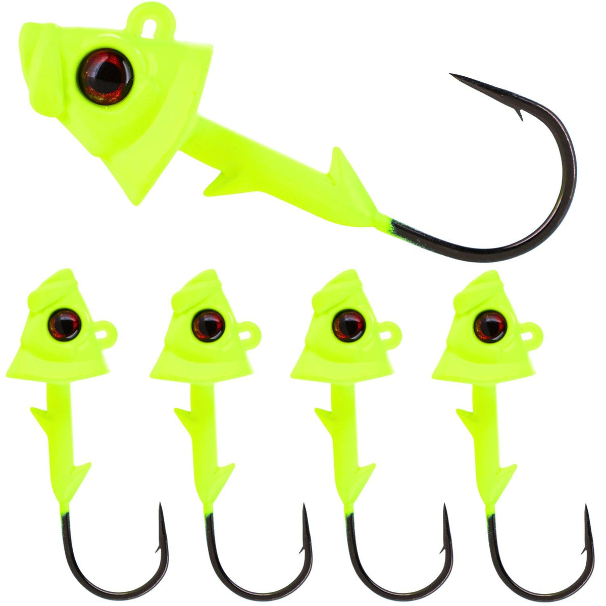 Reaction Tackle Lead Fish Head Swimbait Jigs - 5-PACK