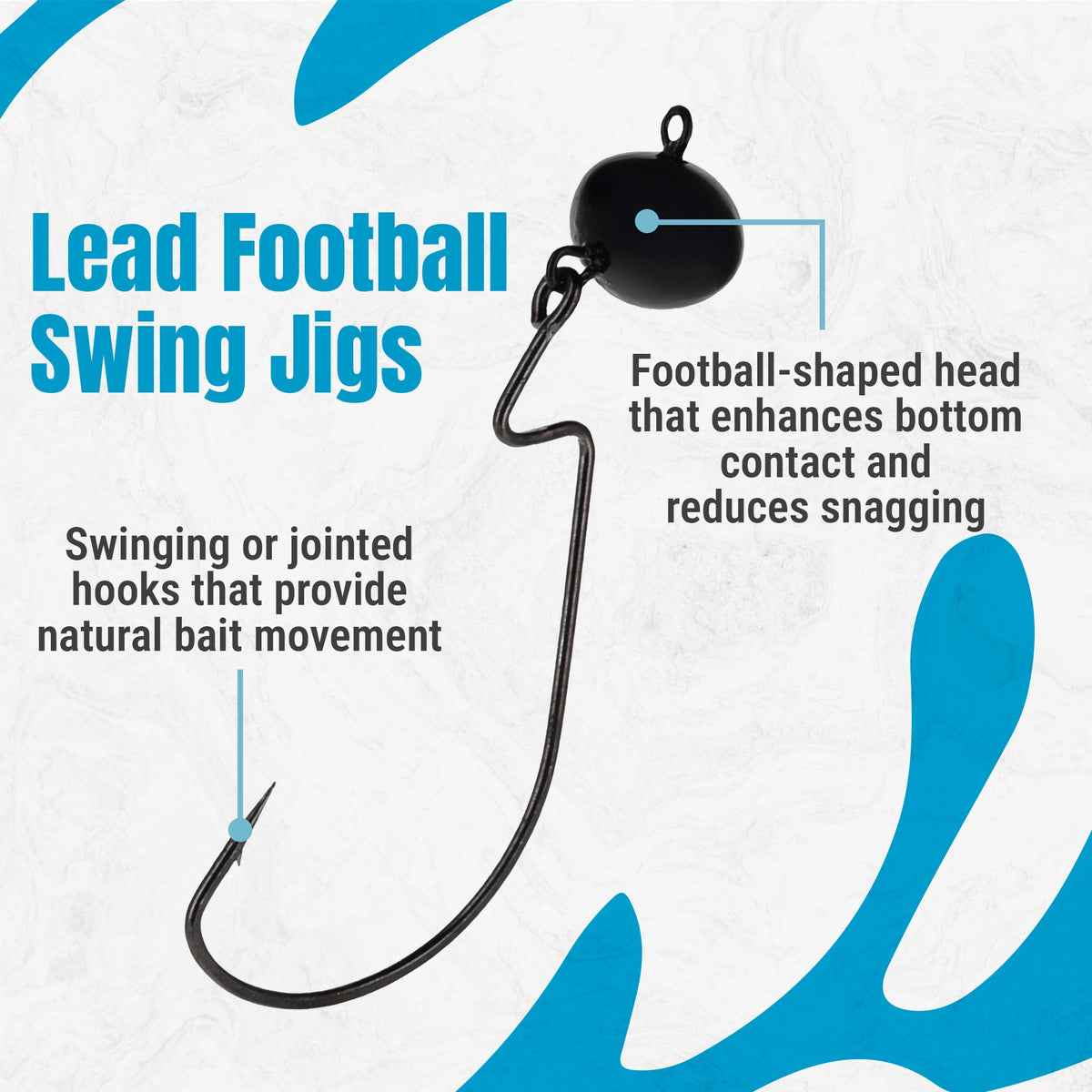 Reaction Tackle Lead Swing Football Jigs 5-Pack