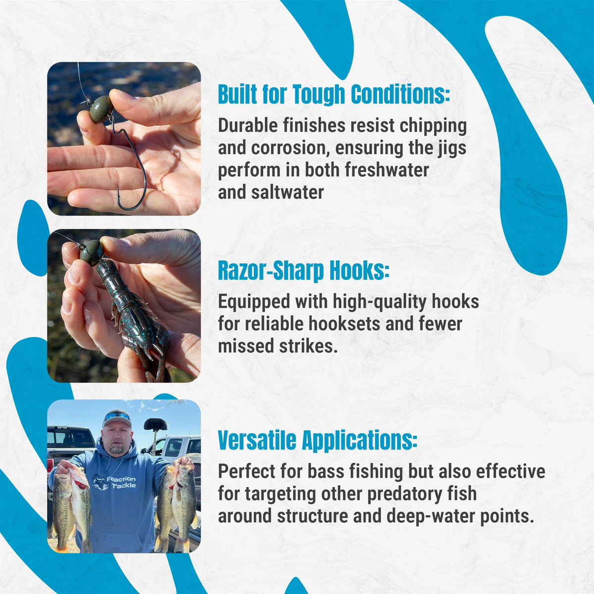 Reaction Tackle Lead Swing Football Jigs 5-Pack