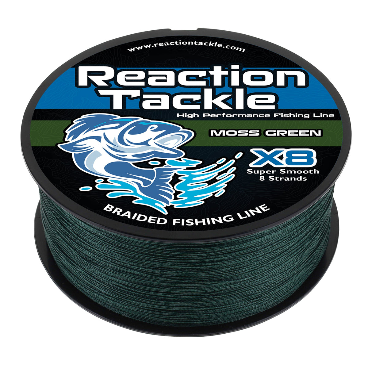 Reaction Tackle X8 Braided Fishing Line – Moss Green