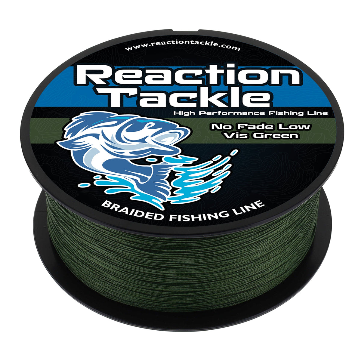 Reaction Tackle Braided Fishing Line – NO FADE Low‑Vis Green