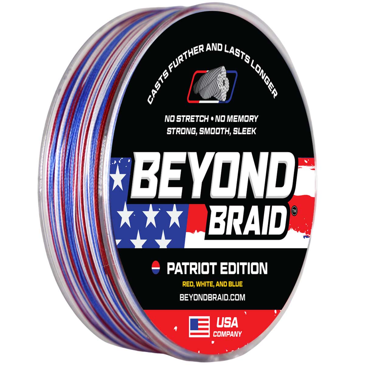 Beyond Braid Patriot Edition Red White &amp; Blue Braided Fishing Line