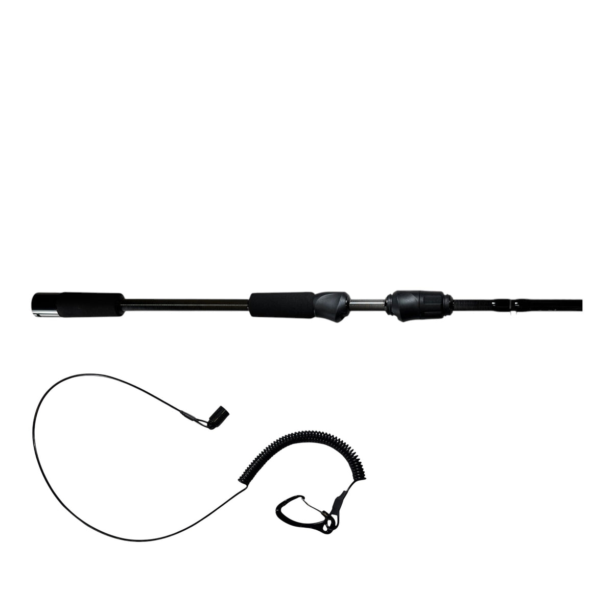 YAKRODS Tethered spinning rod on kayak with magnetic tether