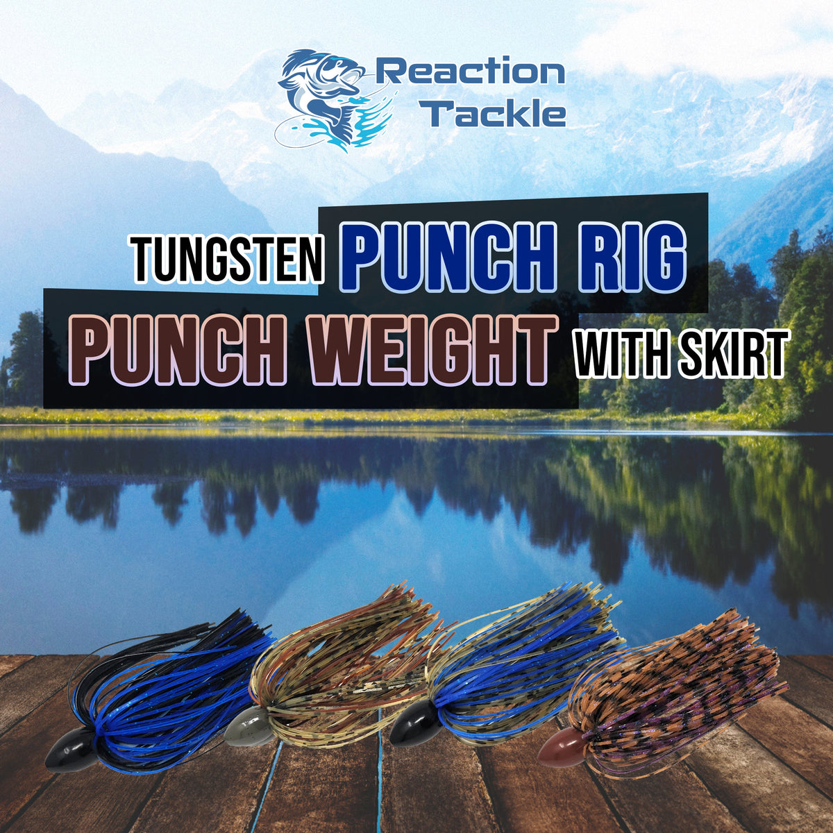 Reaction Tackle Tungsten Punch Rig with Skirt – 3 Pack