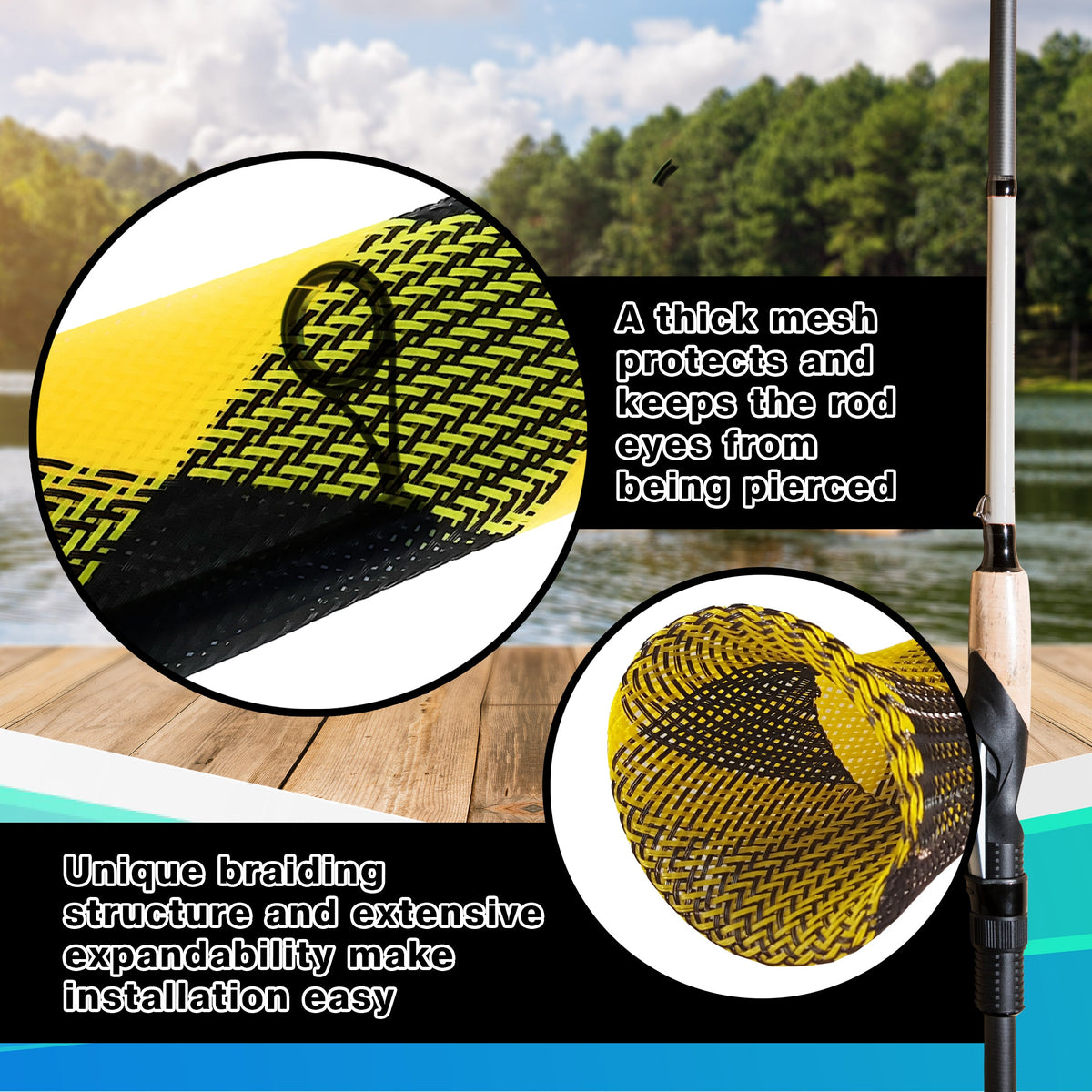 Reaction Tackle Fishing Rod Sock 2-Pack – Versatile Rod Protection