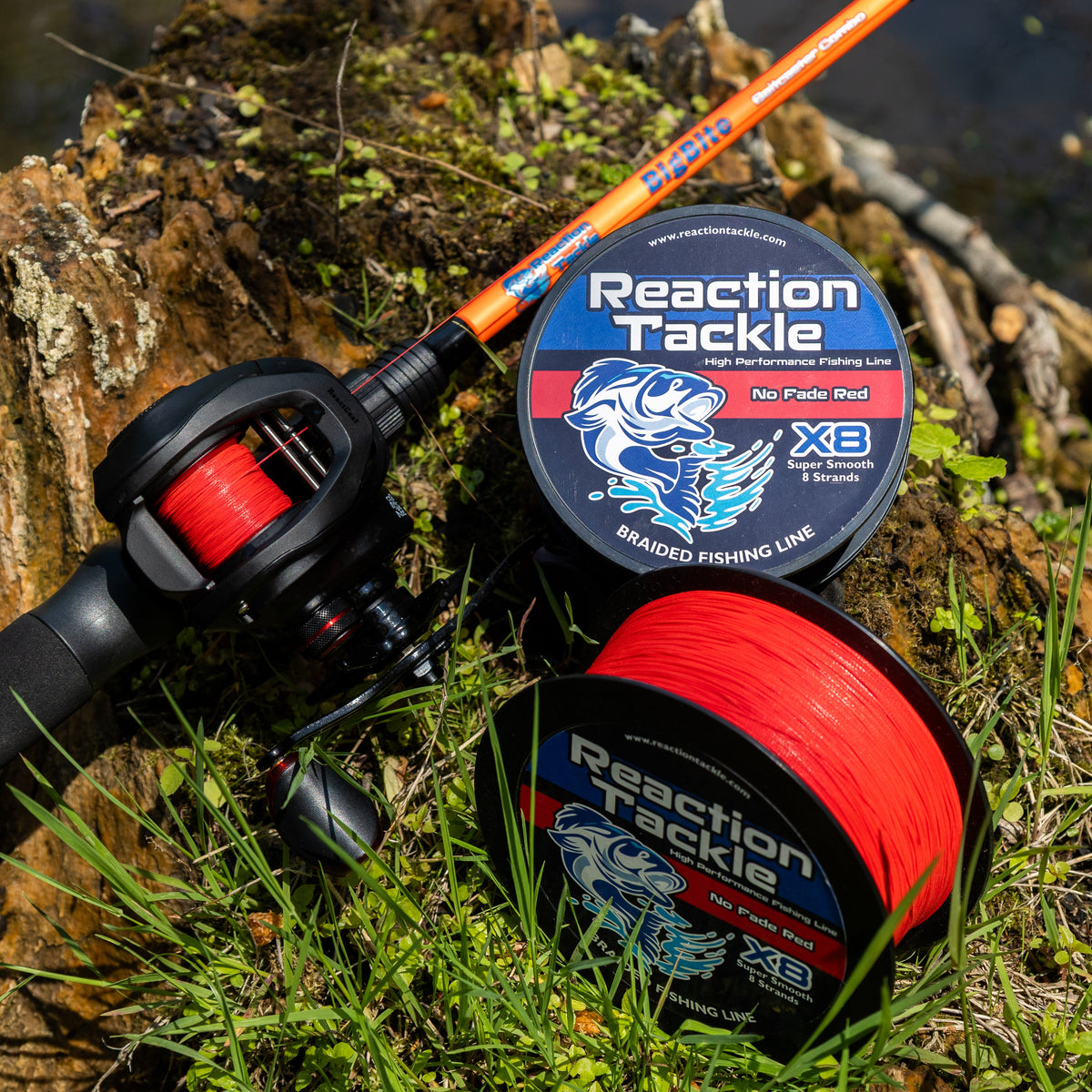 Reaction Tackle X8 Braided Fishing Line – No Fade Red