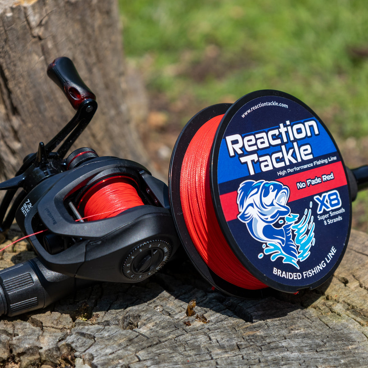 Reaction Tackle X8 Braided Fishing Line – No Fade Red